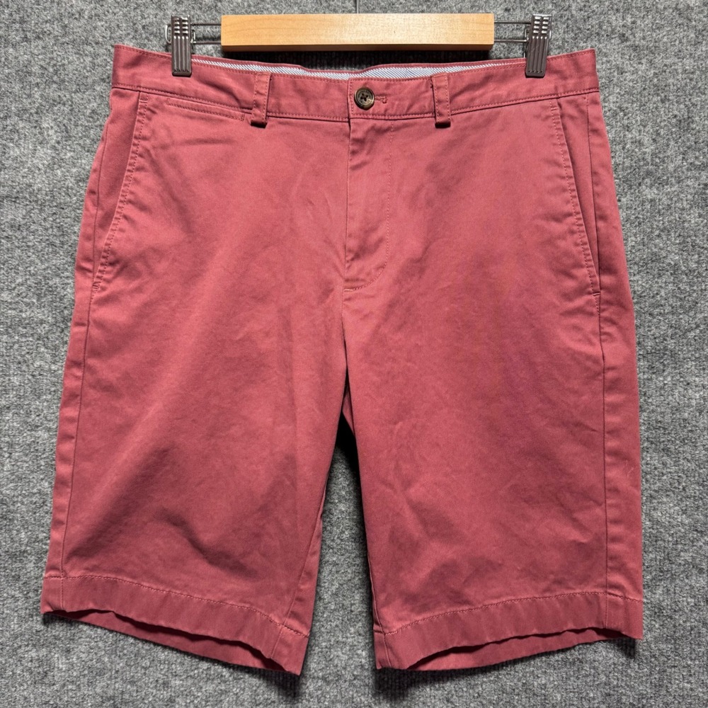 Brooks Brothers Shorts Mens W33 Dusty Rose Pink Stretch Cotton Chino 9" inseam